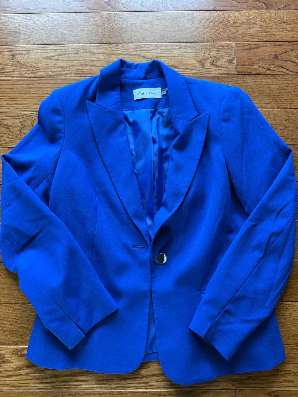 Calvin Klein Cobalt Blue Women's Single-Button Blazer